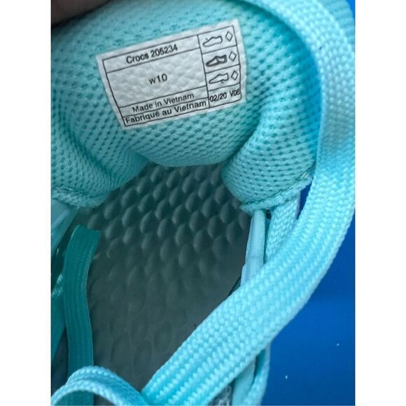 New Crocs LiteRide Pacer Womens 10 Ice Blue Lace Up Walking Tennis Shoes 205234 - Picture 5 of 6
